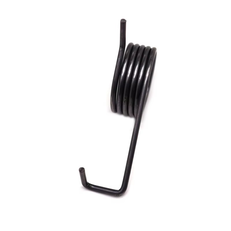Black Coated Torsion Springs With Precision Formed Straight And Bent Metal Arms