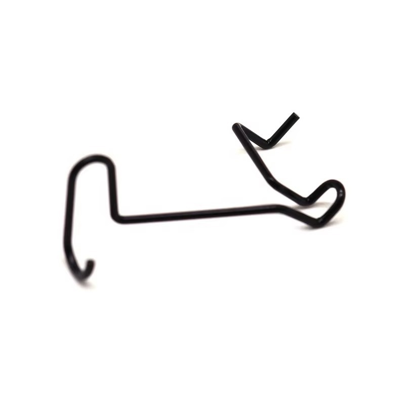 Black Metal Wire Form Multi Bend Precision Component Custom With Z Shaped Hooked Ends