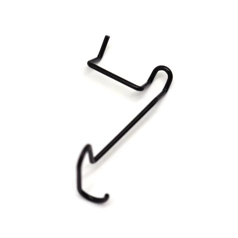 Black Metal Wire Form Multi Bend Precision Component Custom With Z Shaped Hooked Ends