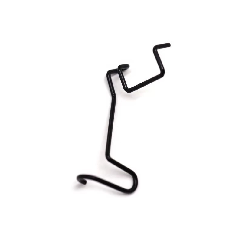 Black Metal Wire Form Multi Bend Precision Component Custom With Z Shaped Hooked Ends
