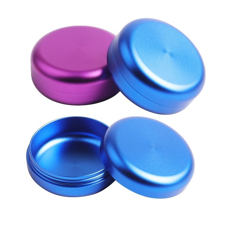 Anodized Round Aluminum CNC Milling Container With Lid Precision Machined Two Part Storage Box