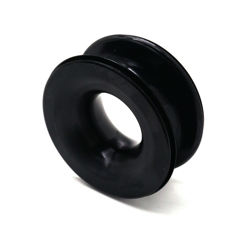 Custom CNC Machined Steel Pulley with Black Electrophoretic Coating – Precision Grooved Wheel for Rope or Chain Transmission and Lifting Applications