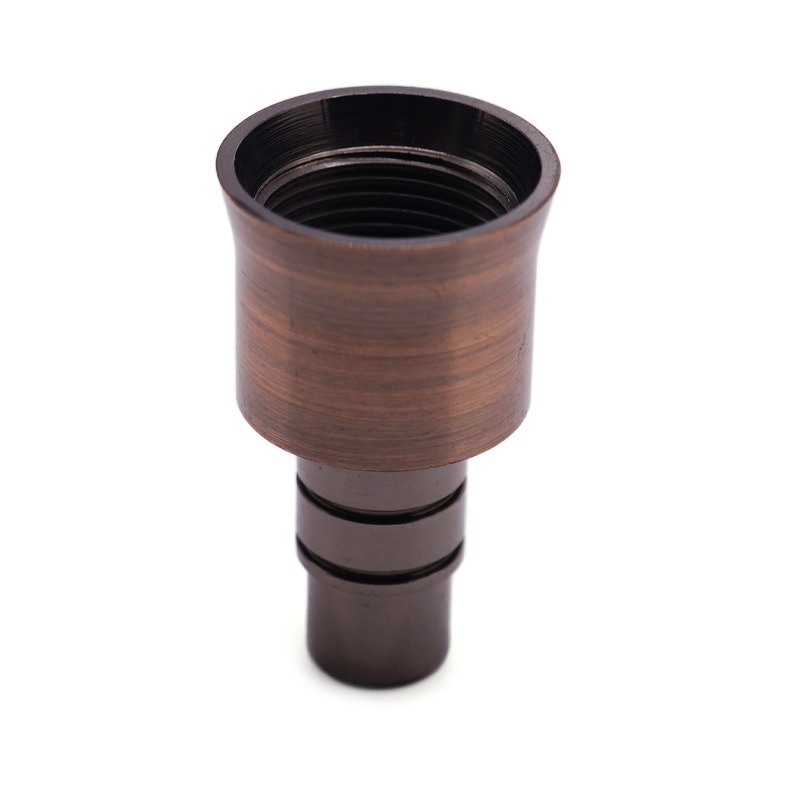 Premium CNC Turned Stainless Steel Wine Bottle Stopper Brushed Brown Finish Precision Sealing Rings